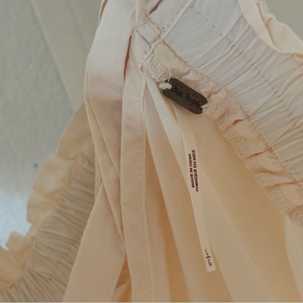 Free People Cream Ruffled Mini Dress - Picture 5 of 9